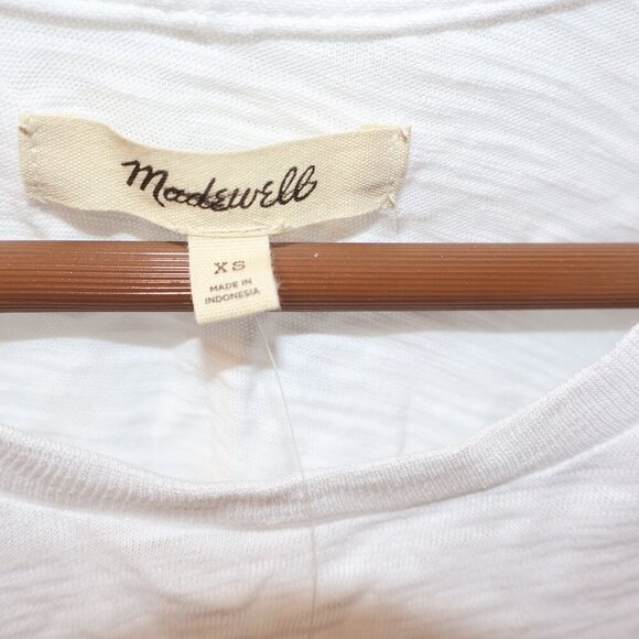 Madewell Womens White Boxy-Crop Tee Softfade Cotton Size XS - Picture 3 of 11